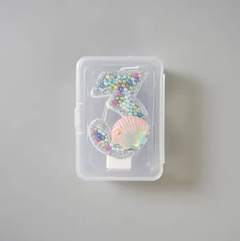 Dortová svíčka Dortisimo Svíčka s perlami a mušlí Oceán číslo 3