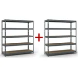 Policový regál 1+1 ZDARMA, 2000x1800x600 mm, nosnost 600 kg