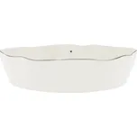 Bastion Collections Oválná mísa L s černým srdíčkem, krémová