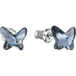 Náušnice bižuterie se Swarovski krystaly modrý motýl 51048.3