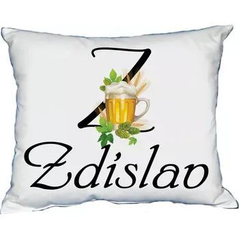 Dekorativní polštářek Polštář s pánským jménem ZDISLAV Žlutá (polštář se jménem ZDISLAV)
