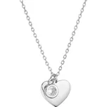 Stříbrný náhrdelník lesklé srdíčko s přívěskem ze zirkonu 12068.1
