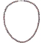 Perlový náhrdelník z pravých říčních perel modré oválné perly 22037.3 dk.peacock