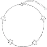 Stříbrný řetízek na nohu hvězdičky s bílými zirkony 16003.1