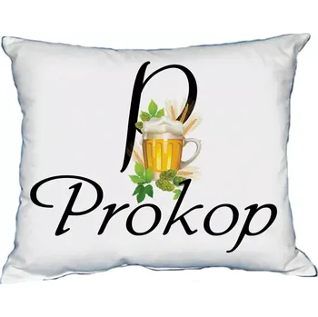 Dekorativní polštářek Polštář s pánským jménem PROKOP Černý (polštář se jménem PROKOP)