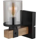 GLOBO Svítidlo nástěnné Lila 1 x E27, 60W, kov, dřevo, sklo