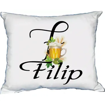 Dekorativní polštářek Polštář s pánským jménem FILIP Černý (polštářek pánské jméno )