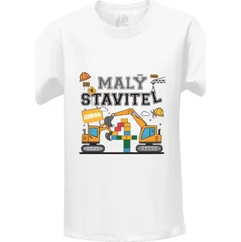 Chlapecké tričko Tričko s potiskem Stavitel narozeninové 4 roky se jménem dětské