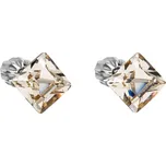 Stříbrné náušnice pecka s krystaly Swarovski hnědý čtverec 31065.3