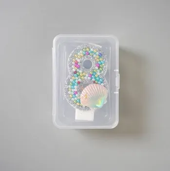 Dortová svíčka Dortisimo Svíčka s perlami a mušlí Oceán číslo 8