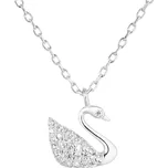 Stříbrný náhrdelník se zirkonem bílá labuť 12032.1