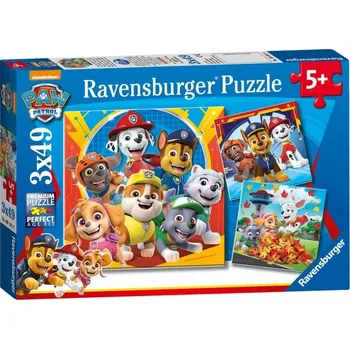 Ravensburger Puzzle Tlapková patrola - Hrátky v listí 3 x 49 dílků