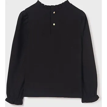 Dívčí tričko Halenka s dlouhým rukávem, třpytivá, černá barva, Abel&Lula Velikosti: 140