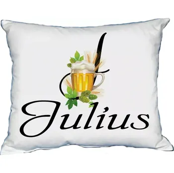 Dekorativní polštářek Polštář s pánským jménem JULIUS Černý (polštář se jménem JULIUS)