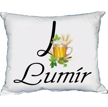 Dekorativní polštářek Polštář s pánským jménem LUMÍR Černý (polštář se jménem LUMÍR)