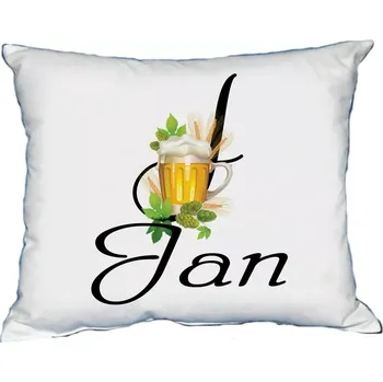 Dekorativní polštářek Polštář s pánským jménem JAN Světle zelený (polštářek JAN)
