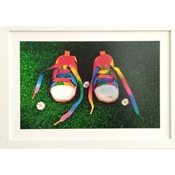 Obraz Bondecor Obraz tisk v rámu MDF, plexi sklo, 37x53 cm, Tenisky colors