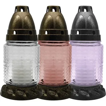 Smuteční dekorace Hřbitovní sklo 17cm vklad 30g 9h. mix barev