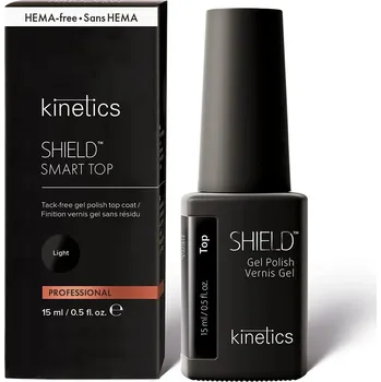 Lak na nehty Kinetics SHIELD Smart Light TOP COAT gel lak bezvýpotkový NO HEMA 15 ml
