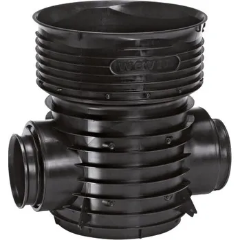 Kanalizační potrubí WAVIN TEGRA 425 KG dno šachtové DN160, přímé, průtočné, PP, černá