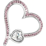 Stříbrný přívěsek s krystaly Swarovski růžové srdce 34183.3