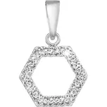 Stříbrný přívěsek s krystaly Swarovski v bílé barvě 74073.1