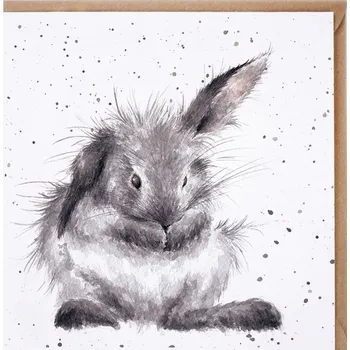 Přání Wrendale Designs "Bath Time", 15x15 cm - Králík