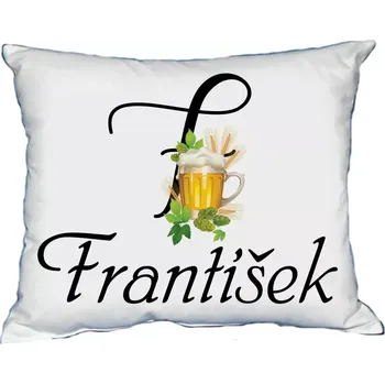 Dekorativní polštářek Polštář s pánským jménem FRANTIŠEK Žlutá (polštářek pánské jméno )