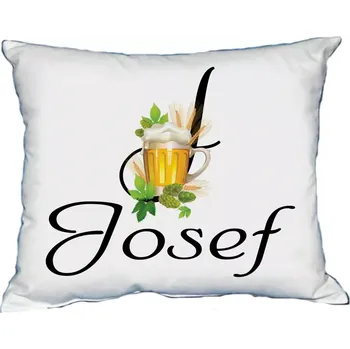 Dekorativní polštářek Polštář s pánským jménem JOSEF Bílý (polštář se jménem JOSEF)