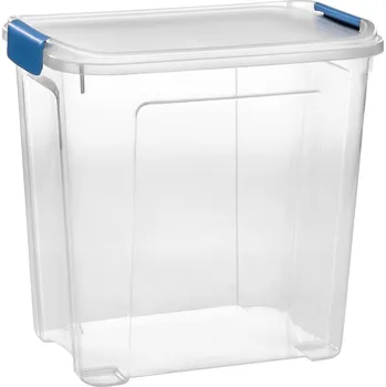 Zahradní úložný box Tontarelli Úložný box COMBI s víkem a klipy 30 l transparent/modrá 8034810ABM 8034810ABM