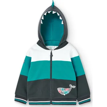 Chlapecká mikina Mikina na zip, odepínací kapuce, velryba , kluk, Boboli Velikosti: 122