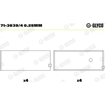 Ojnice Ojniční ložisko GLYCO 71-3639/4 0.25mm