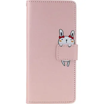 Pouzdro na mobilní telefon Pouzdro Xiaomi Redmi Note 13 Pro 5G knížkové růžové s králíčkem (kryt neboli obal na Xiaomi Redmi Note 13 Pro 5G)