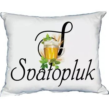 Dekorativní polštářek Polštář s pánským jménem SVATOPLUK Bílý (polštář se jménem SVATOPLUK)