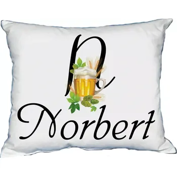 Dekorativní polštářek Polštář s pánským jménem NORBERT Světle zelený (polštář se jménem NORBERT)