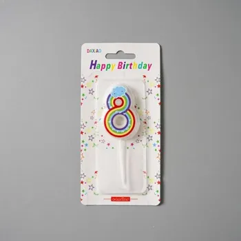 Dortová svíčka Dortisimo Svíčka duhová s obláčkem číslo 8