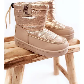 Dětská sportovní obuv Dětské sněhule Big Star KK374221 a Barva: Béžová, Velikost: 32