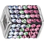 Stříbrný přívěsek s krystaly fialová kostička 34134.3