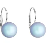 Stříbrné náušnice se světle modrou matnou Swarovski perlou 31143.3