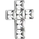 Stříbrný přívěsek s krystaly Swarovski bílý křížek 34236.1
