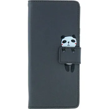 Pouzdro na mobilní telefon Pouzdro Xiaomi Redmi Note 13 Pro 5G knížkové černé s pandou (kryt neboli obal na Xiaomi Redmi Note 13 Pro 5G)