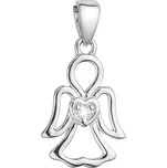 Stříbrný přívěsek anděl se srdíčkem ze zirkonu 14031.1