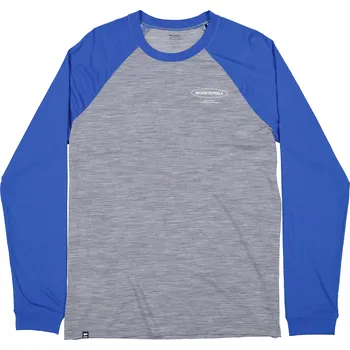 Pánské tričko merino triko MONS ROYALE ICON RAGLAN grey heather / cobalt Velikost: M