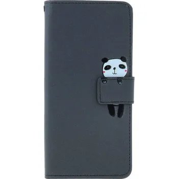 Pouzdro na mobilní telefon Pouzdro Samsung A15 knížkové černé s pandou (kryt neboli obal na Samsung A15)