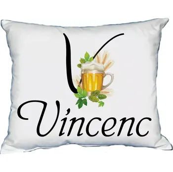 Dekorativní polštářek Polštář s pánským jménem VINCENC Žlutá (polštář se jménem VINCENC)