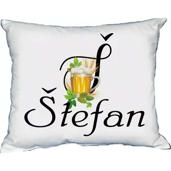Dekorativní polštářek Polštář s pánským jménem ŠTEFAN Černý (polštář se jménem ŠTEFAN)
