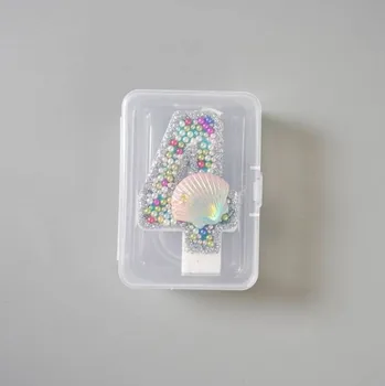 Dortová svíčka Dortisimo Svíčka s perlami a mušlí Oceán číslo 4