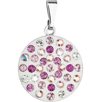 Přívěsek Přívěsek bižuterie se Swarovski krystaly růžový kulatý 54021.3 rose