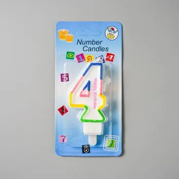 Dortová svíčka Svíčka s duhovým okrajem číslo 4