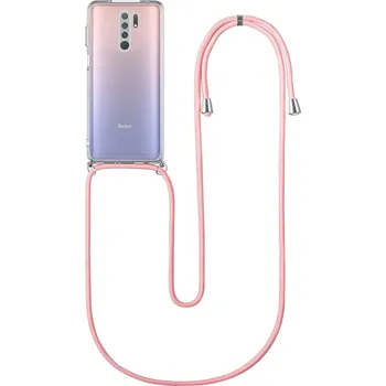 Pouzdro na mobilní telefon Kryt Xiaomi Redmi 9 silikon s růžovou šňůrkou průhledný (obal neboli pouzdro na Xiaomi Redmi 9)